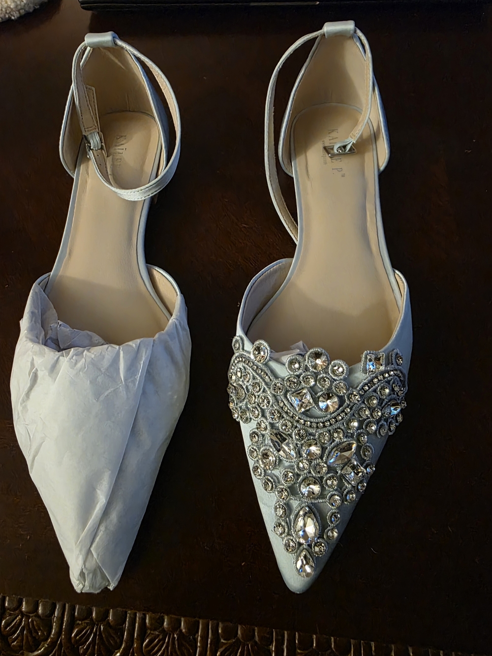 Kailee P Something Blue Bella Wedding Bridal Pointed-Toe Flats Size 9 NIB
